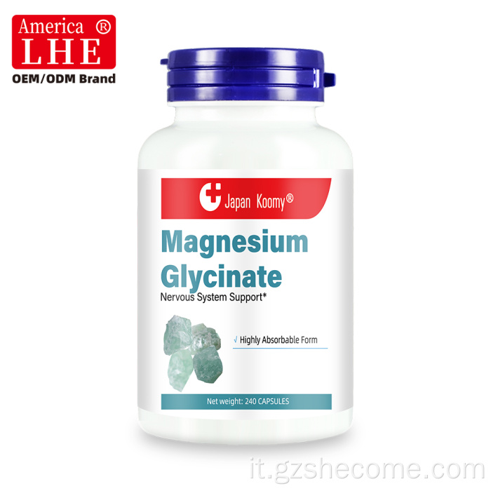 Le capsule di glicinato di magnesio Shecome supportano il sistema nervoso